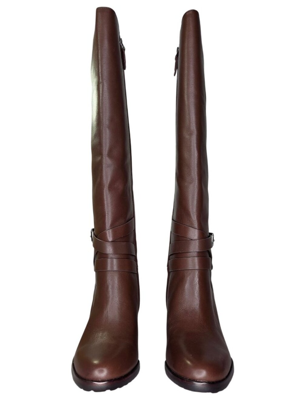 Lauren Ralph Lauren Collins Calfskin Tall Boot Heels, Size 8.5 B - Picture 3 of 6